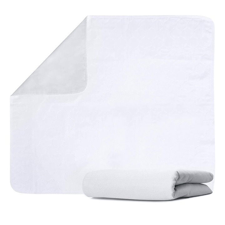 Непромокаема подложка за многократна употреба Aleza, SnoozeGuard Elite, памук, възрастни и деца, 70 x 130 см, бял