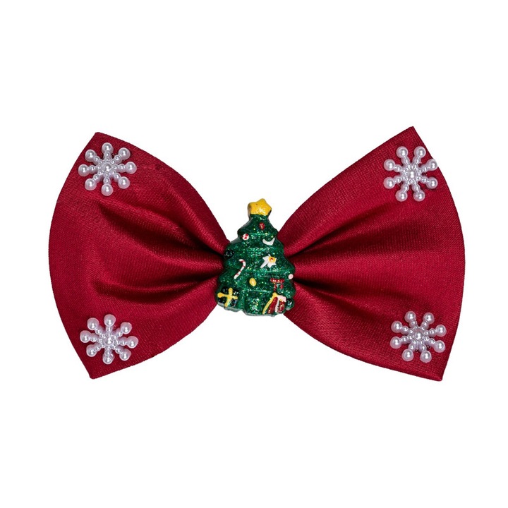 Sticker Funda Rosie Cu Brad Si Stelute, Autoadeziv, Craciun, Cri-Flo, dimensiune 15 cm