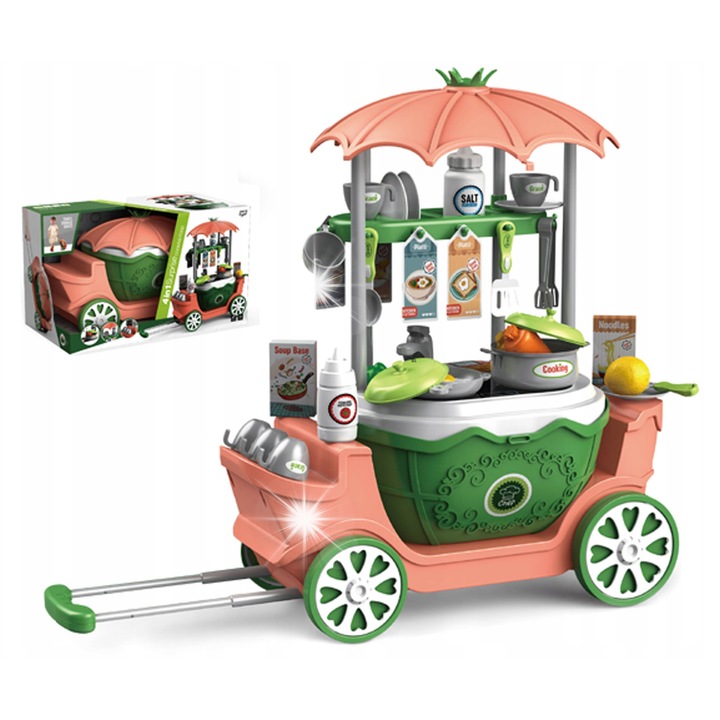 Gyermek konyha, Zutto, 6 csészés, 4 tányéros készlet, többszínű, 40x31x19,5cm