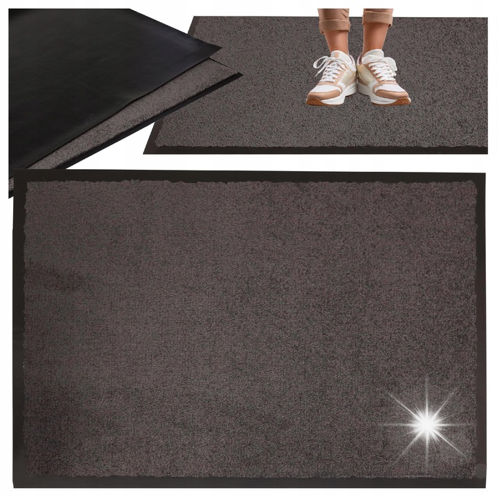 Előszőnyeg, Hanse Home, 90x150cm, csúszásgátló, nedvességálló, sötétszürke