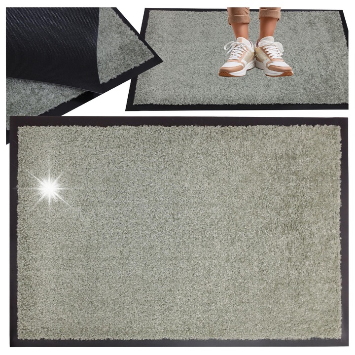 Előszőnyeg szett, Hanse Home, 90x150cm, csúszásmentes, polipropilén, fekete