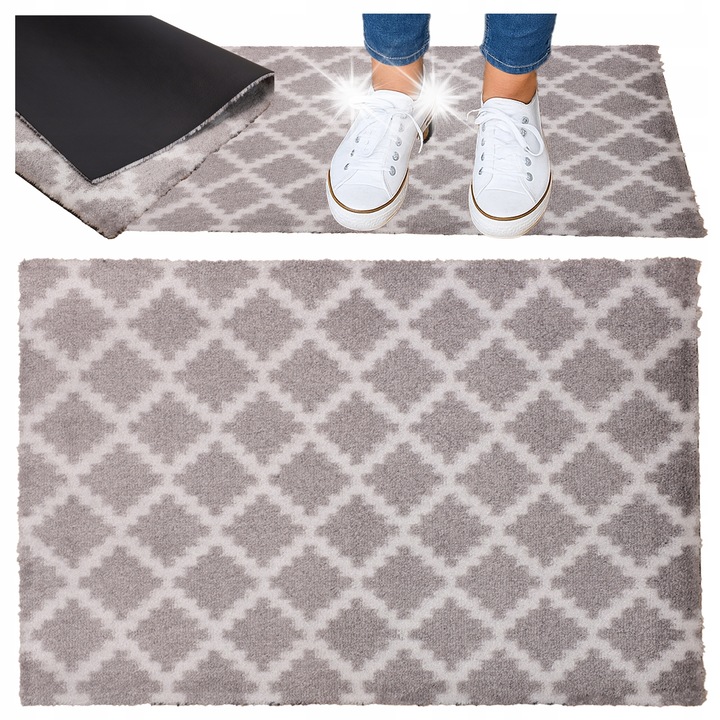 Living Zala bejárati szőnyeg, 50x70cm, poliamid, csúszásmentes, szürke