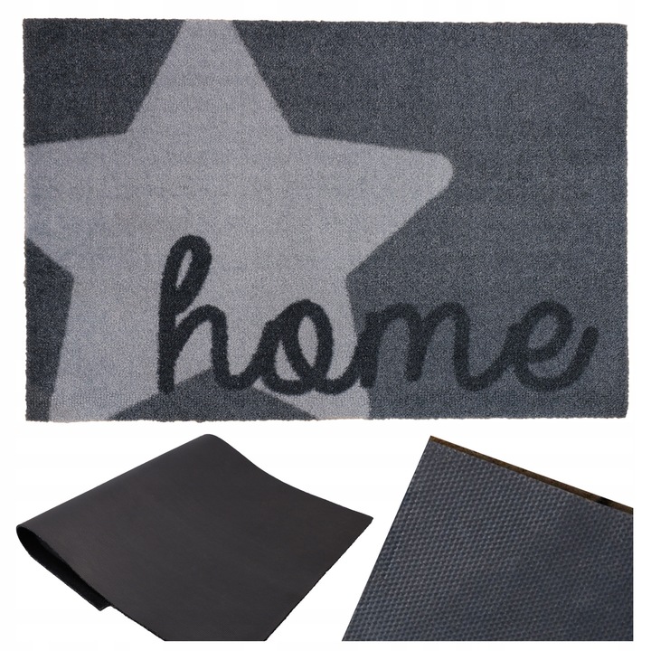 Bejárati szőnyeg, Living Zala, Allvo, 50x70cm, poliamid, csúszásgátló, szürke