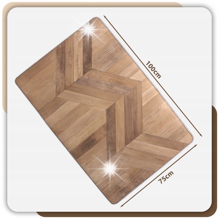 Covoare de bucatarie, Allvo, model Jodelka, 75x100cm, impermeabil, antiderapant, 2,8mm grosime