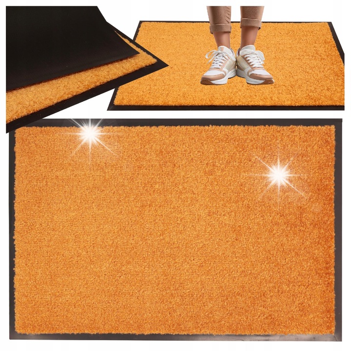 Előszőnyeg szett, Hanse Home, 60x90cm, csúszásmentes, nedvességálló, narancssárga