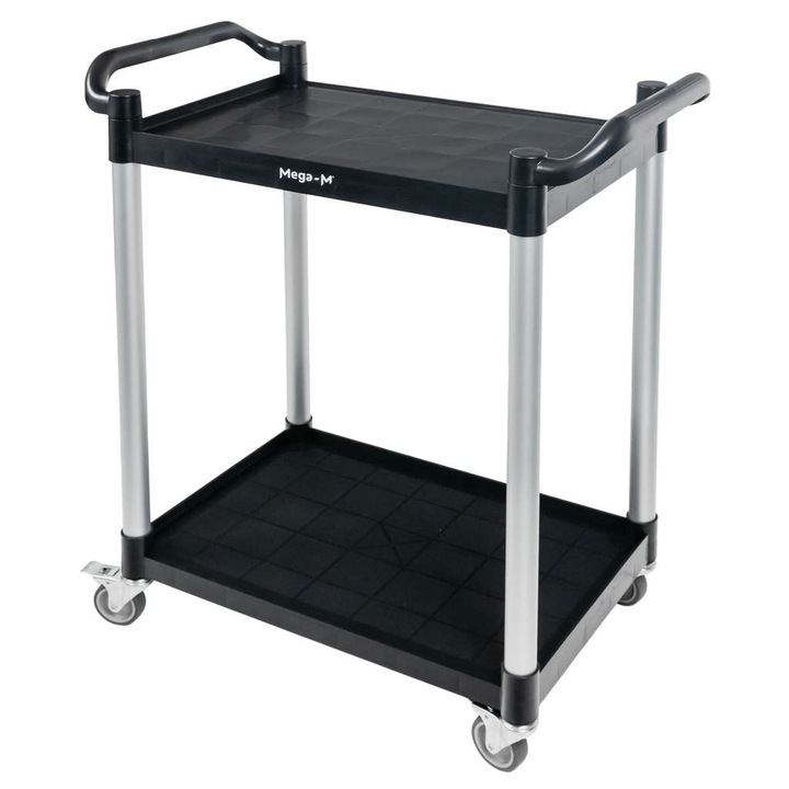 Carucior gastronomic Mega-M, 2 poli, 80x40x95 cm, negru