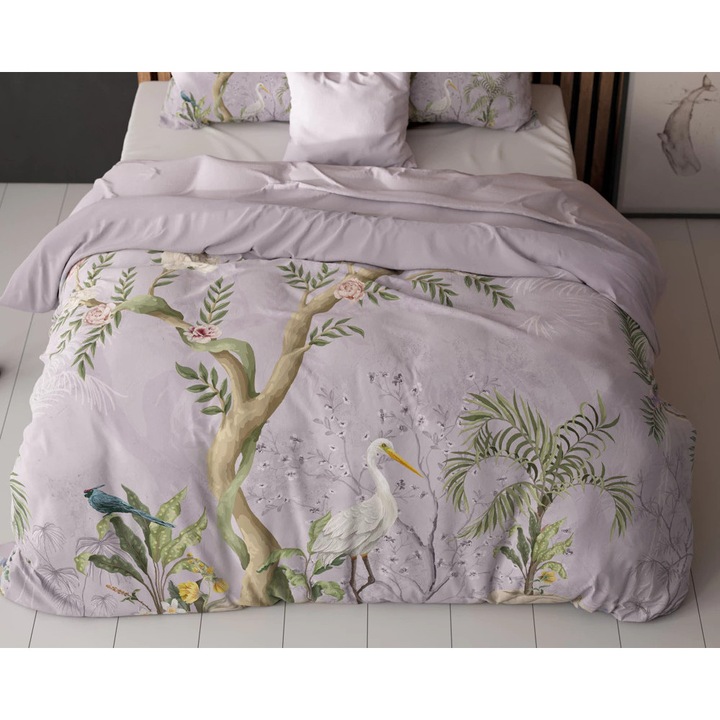 Sleeptime Lois Lila ágyneműhuzat garnitúra, 3 részes, paplanhuzat 240x220 cm, 2 párnahuzat 60x70 cm, 100% mikroszálas, lila