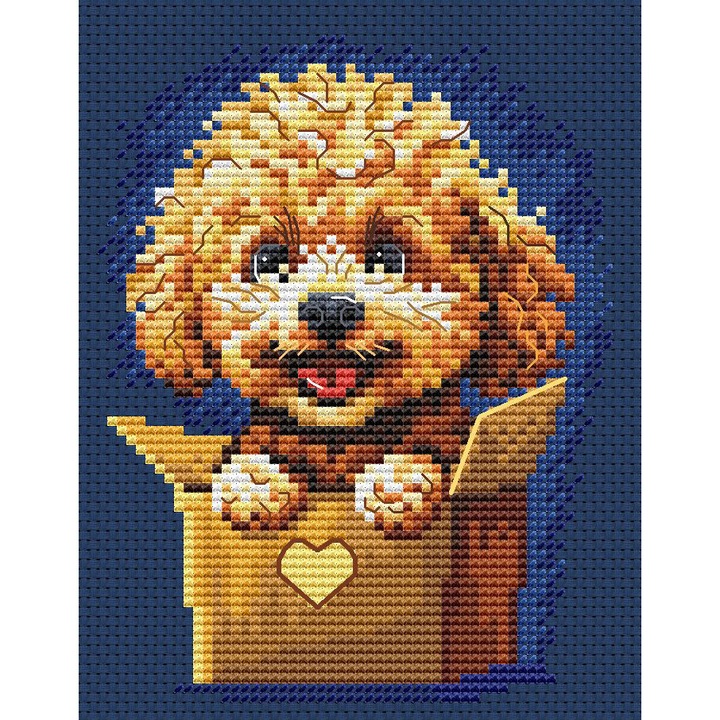 Комплект за бродерия с кръстат бод Collection D`Art "Изненада за теб" 10x13 см