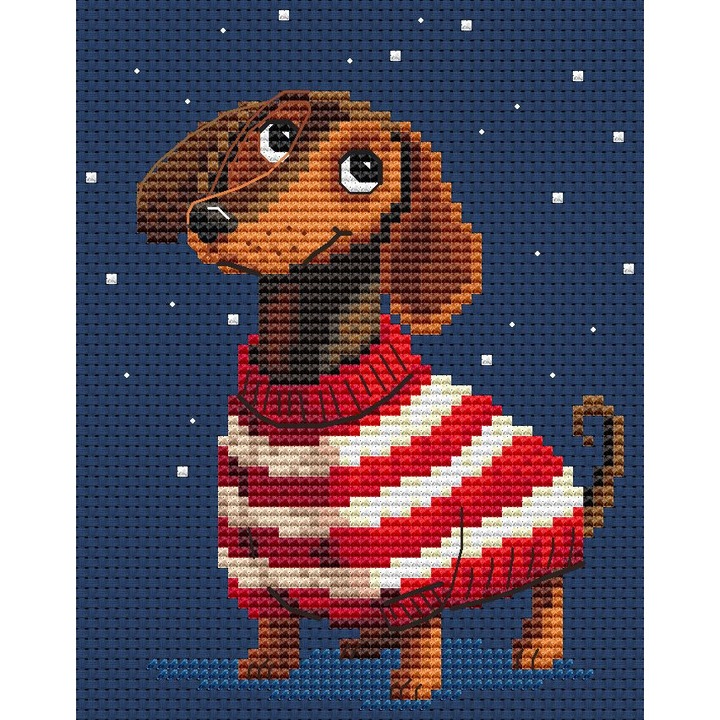 Комплект за бродиране с кръстат бод Collection D`Art "Раирани приключения" 10x12.5 см