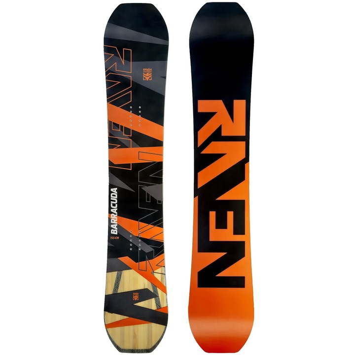 Placa snowboard RAVEN Barracuda Carbon, Portocaliu/Negru, 155 cm