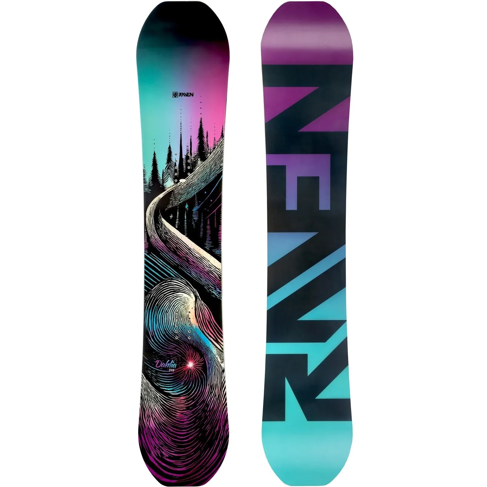 Placa snowboard RAVEN Dahlia Carbon, Turcoaz/Roz, Femei, 145 cm