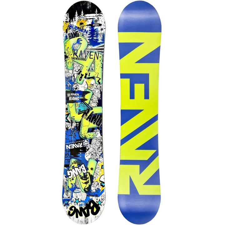 Placa snowboard Raven Bang Junior, 135 cm, profil Full Rocker, flex moale