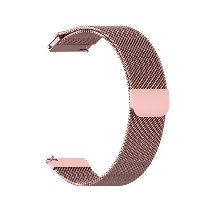 Curea Ceas SmartWatch pentru Honor Band 9, Bratara Otel Inoxidabil, Design Metalic, Confortabila, Inchidere Magnetica, Roz