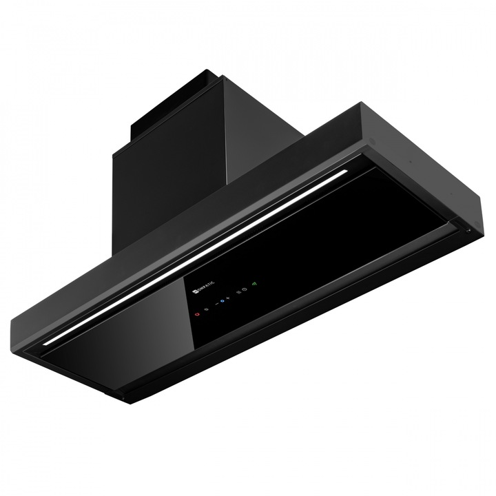 Абсорбатор за вграждане Kompatic by Turbionaire, Yara 90 KPYR90BIB, Мотор 800mc/h, Клас A++, Управление с жестове и докосване, Система против конденз No Drip, Дистанционно управление, 90 см, Матовочерен