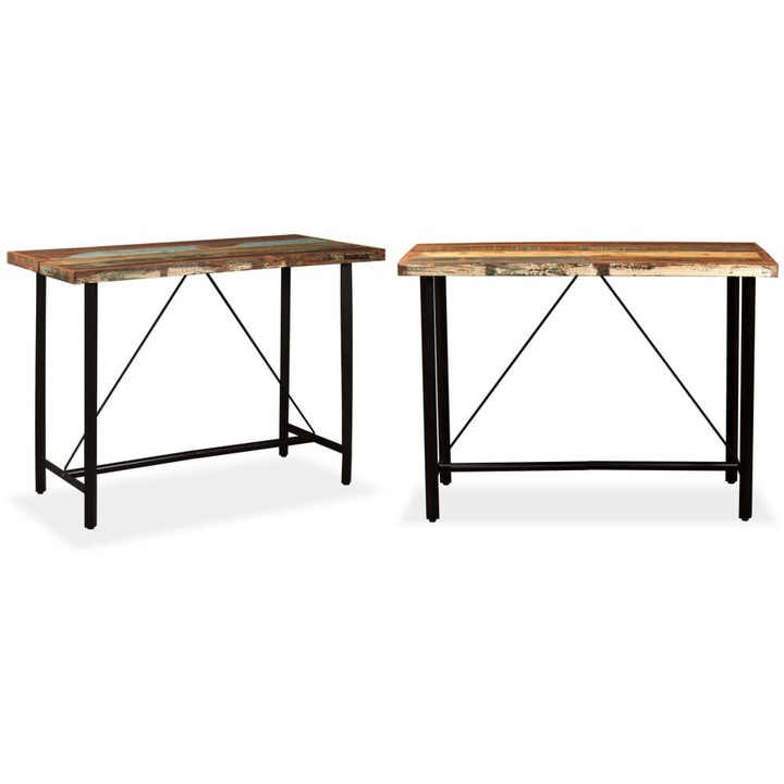 Masa de bar, 150 x 70 x 107 cm, lemn masiv reciclat