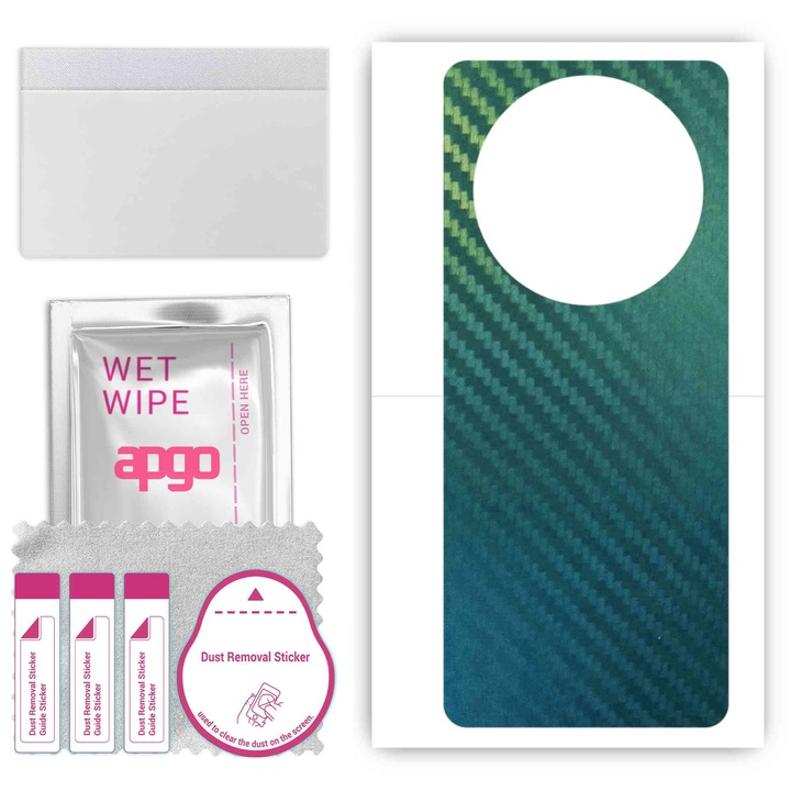Folie de protectie pentru Xiaomi Redmi A3 – apgo Skins, anti-zgarieturi, autocolant pentru spatele Carbon Chameleon CAKA1