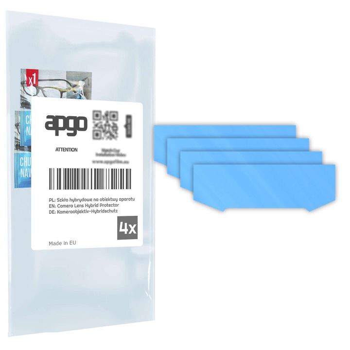 Комплект от 4 защитни стъкла за Doogee S89 – apgo, стъкло за обектива на камерата на телефона, пълно залепване, 9H, против надраскване