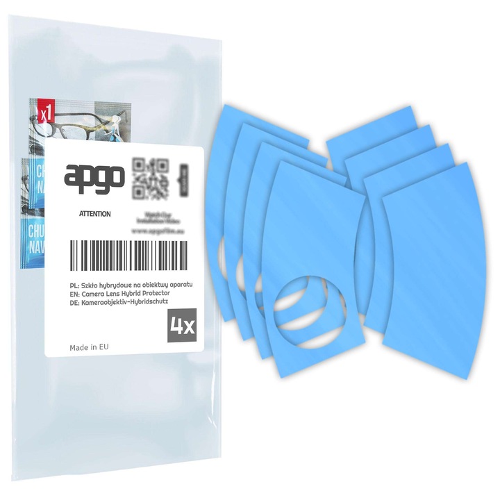 Комплект от 4 защитни стъкла за Ulefone Power Armor 16S – apgo, стъкло за обектива на камерата на телефона, пълно залепване, 9H, против надраскване