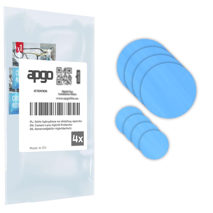 Комплект от 4 защитни стъкла за Doogee T30S – apgo, стъкло за обектива на камерата на телефона, full glue, 9H, против надраскване