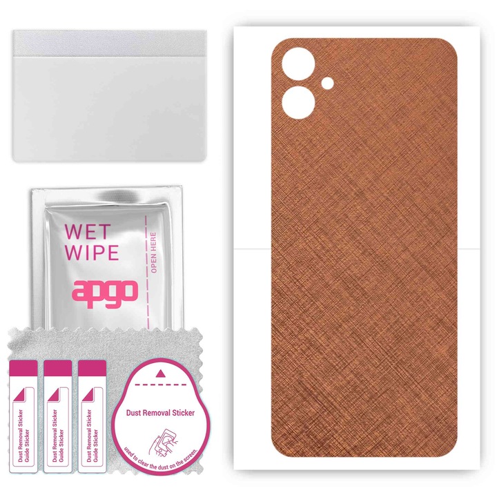 Folie de protectie pentru Samsung Galaxy F14 – apgo Skins, anti-zgarieturi, autocolant pentru spatele Cupru ruginit