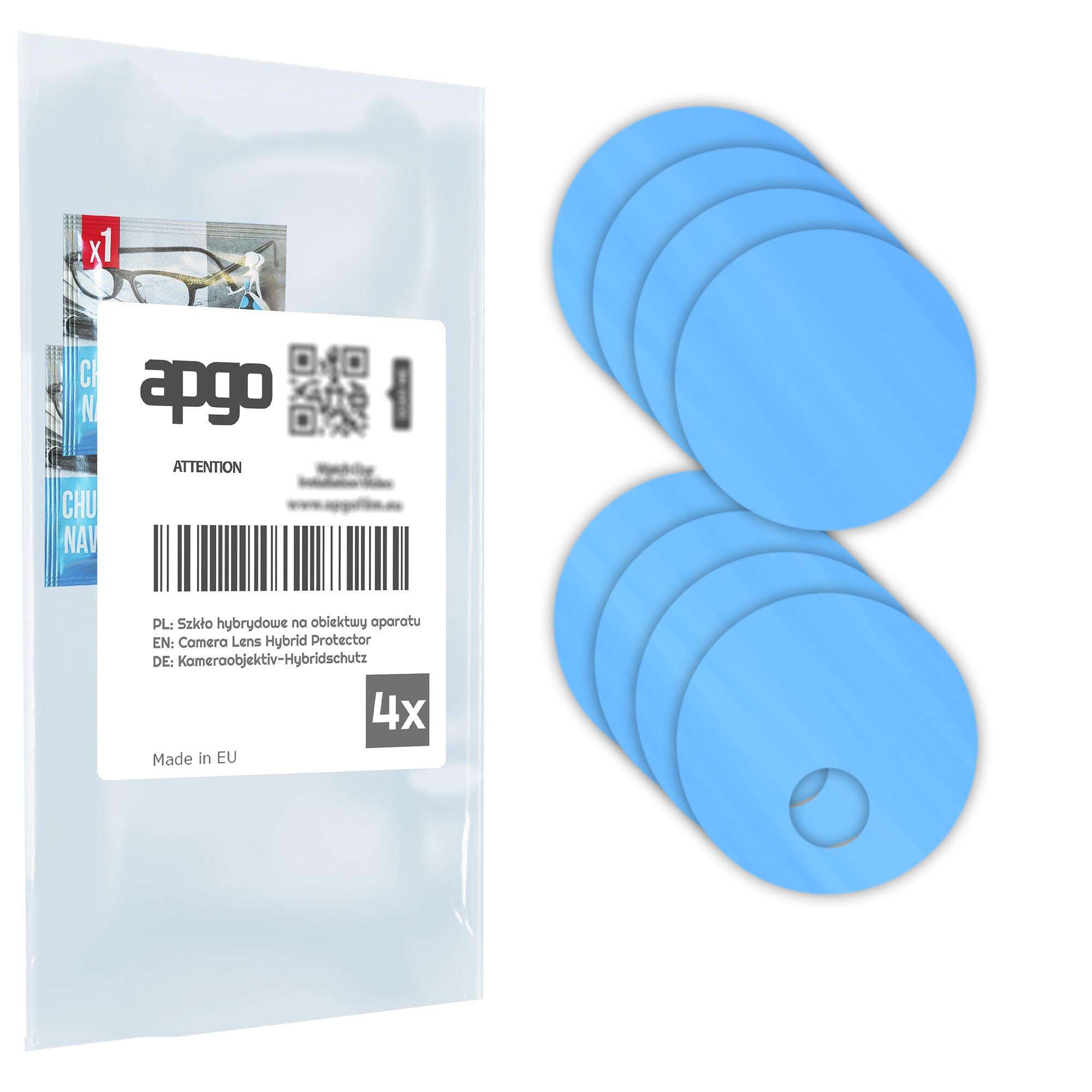 Set de 4 sticle de protectie pentru Honor X7b 5G – apgo, camera sticla pentru obiectivul camerei telefonului, full glue, 9H, anti-zgarieturi