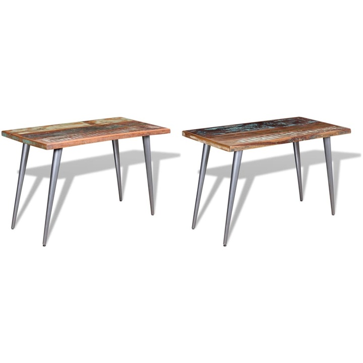 Masa de bucatarie, 120 x 60 x 76 cm, lemn masiv reciclat