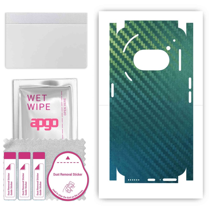 Folie de protectie pentru Nothing Phone (2a) Plus – apgo Skins, anti-zgarieturi, autocolant pentru spate si laturi Carbon Chameleon CAKA1