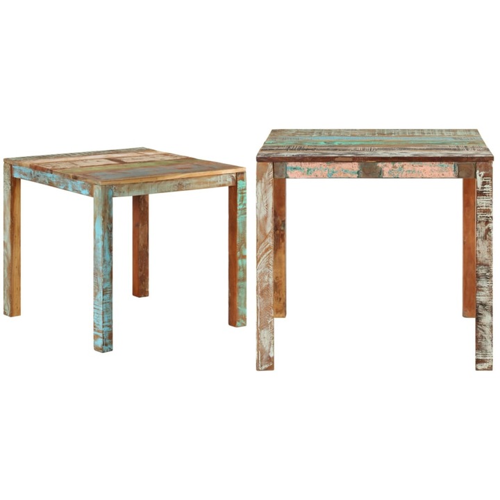 Masa de bucatarie, 82x80x76 cm, lemn masiv reciclat