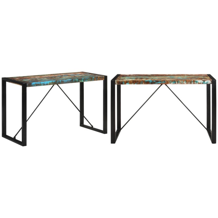 Masa de bucatarie, 120x55x76 cm, lemn masiv reciclat