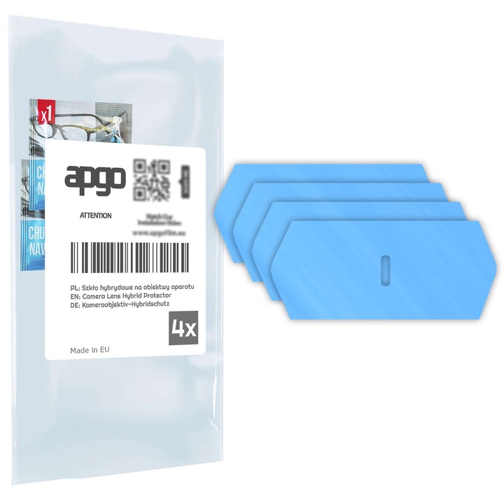 Комплект от 4 защитни стъкла за Blackview N6000 SE – apgo, стъкло за обектив на камерата на телефона, пълно залепване, 9H, против надраскване