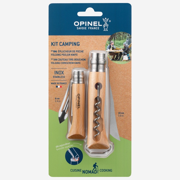 Kit de camping opinel cu cutit n°10, curatator si tirbuson fara marime