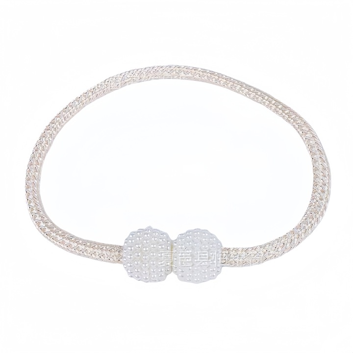 Suport magnetic pentru perdea, 48 cm, cu bile decorative, prindere usoara, set 1 bucata