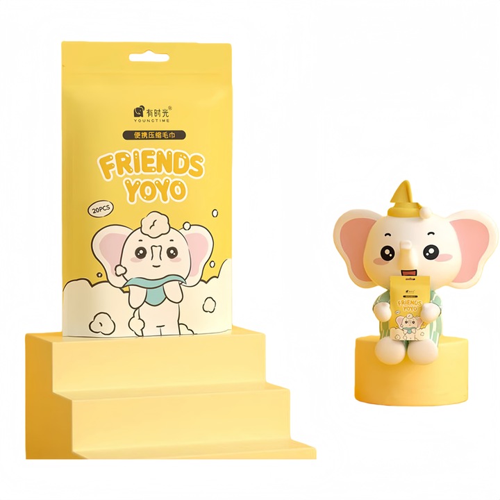 Servetele faciale comprimate din bumbac, pentru calatorie, 24×30 cm, set 20 bucati