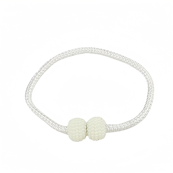 Suport magnetic pentru perdea, 48 cm, cu bile decorative, prindere usoara, set 1 bucata