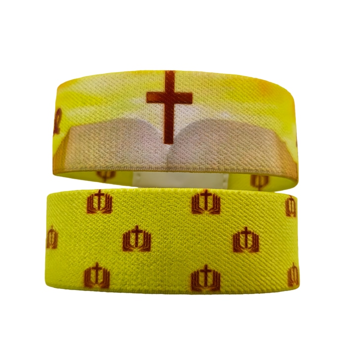 Bratara NFC pentru smartphone, rezistenta la apa, banda elastica, galbena, 25×185 mm