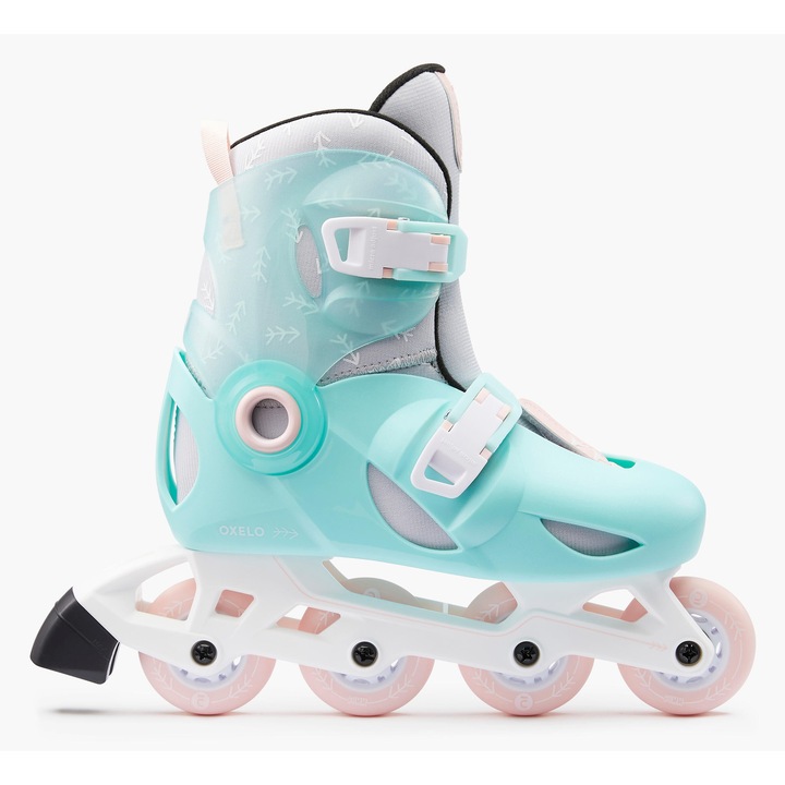 Role pentru copii Oxelo 30/32, verde opal, set pentru incepatori