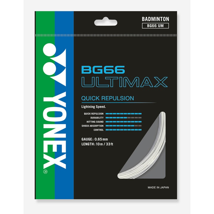 Cordaj badminton yonex bg 66 ultimax alb no size