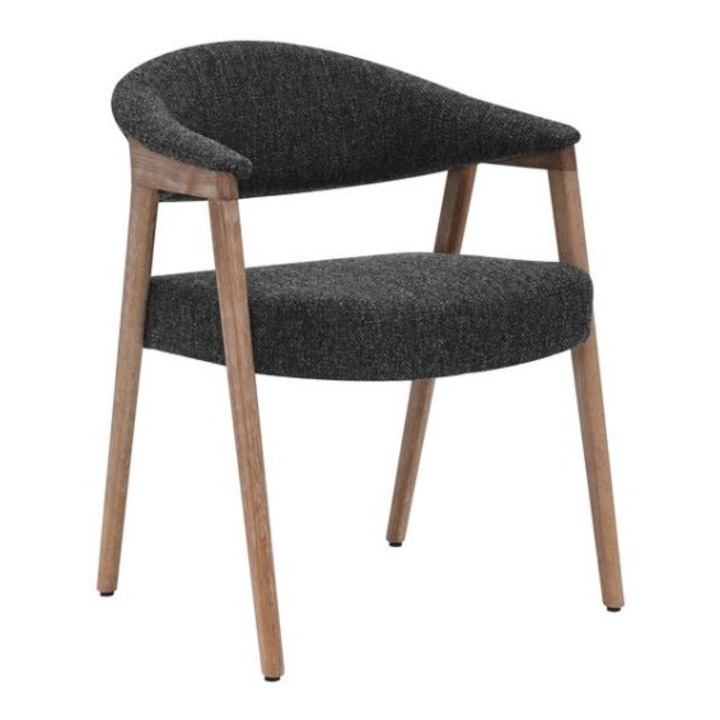 Scaun Living JY6410Q-M2, 59 x 60 x 77 cm, Culoare Gri Antracit