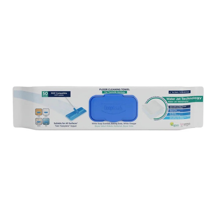Deep Fresh Servetele mop Deep Fresh pentru multi suprafete cu bicarbonat si otet 50 buc