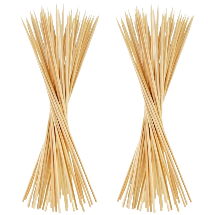 Set 200 Bete din Lemn pentru Frigarui, 25 cm, 2x 100 buc