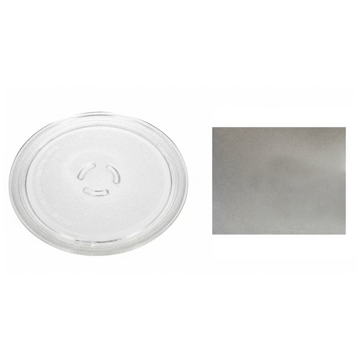 Set farfurie pentru cuptor cu microunde Whirlpool, Bauknecht, HotpointAriston, Ikea, diametru 28 cm si folie mica, placa 30x30cm