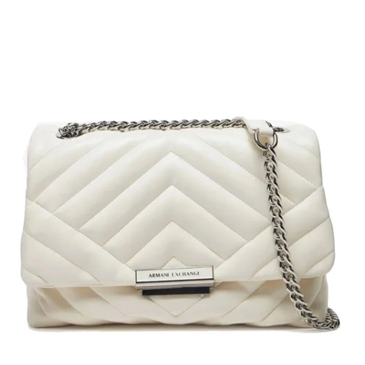 Válltáska, Armani Exchange, Journal, fehér, 26,5x11,5x18cm