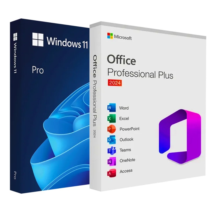 Licenta Microsoft Windows 11 Professional + Office 2024 Professional Plus, Kit-uri USB Instalare Incluse, Activare Automata, Licenta Permanenta