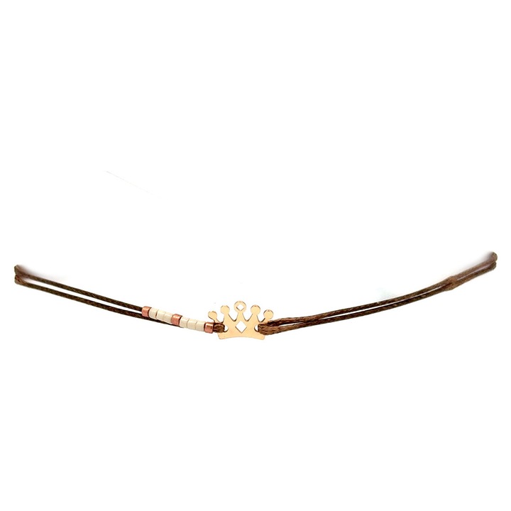 Bratara snur cu coronita din aur 14 K