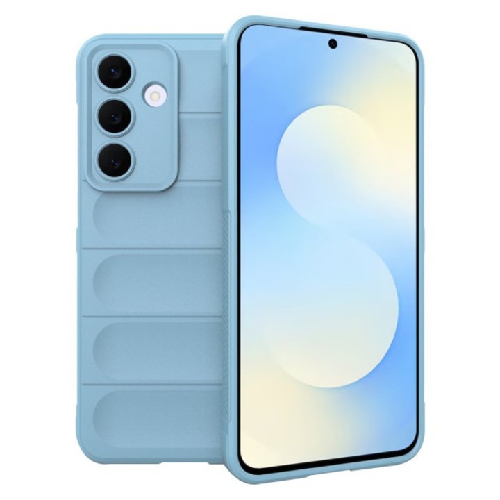 Husa Upzz® Magic Shield Pentru Samsung Galaxy S25 FE, MicroFibra la Interior, Anti Sock - Bleu