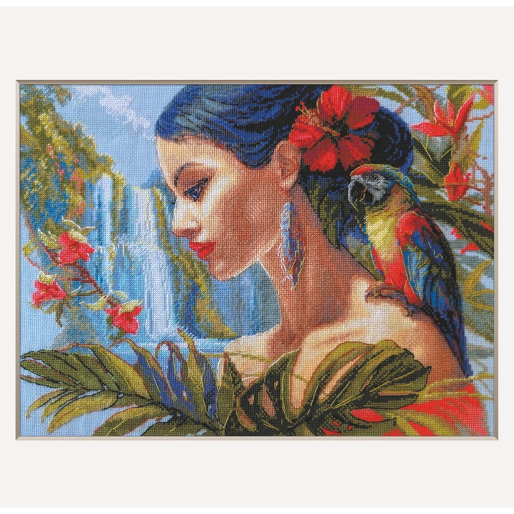 Aine keresztszemes hímzőkészlet "Anyatermészet. Trópusok" 40x30 cm