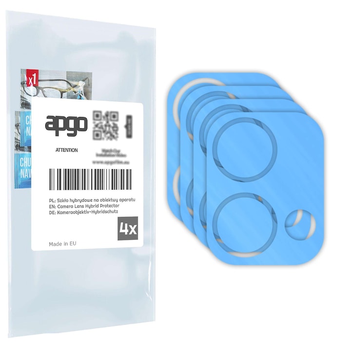 Set de 4 sticle de protectie pentru Oppo Reno 13 – apgo, camera sticla pentru obiectivul camerei telefonului, full glue, 9H, anti-zgarieturi