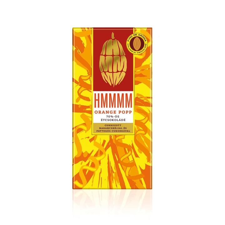 Orange Popp Étcsokoládé cukrozott narancshéjjal és robbanócukorral, 70g