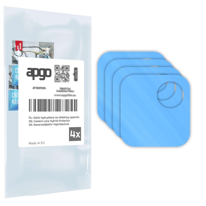 4 db védőüveg szett Honor X7c 4G-hez – apgo, kameraüveg a telefon lencséjéhez, full glue, 9H, karcolásálló