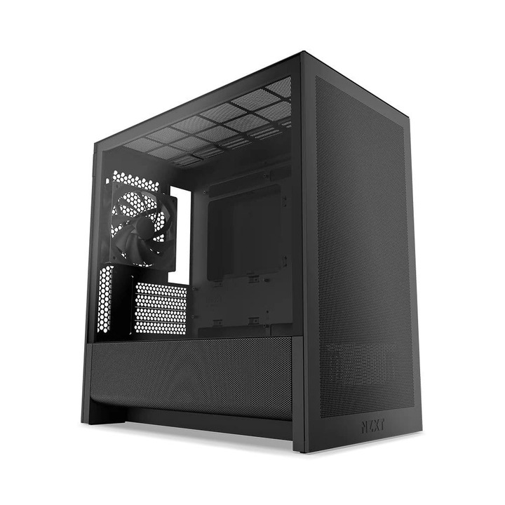 Carcasă mini-turn microATX Nzxt H3 Flow (2025), negru - CC-H31FB-01